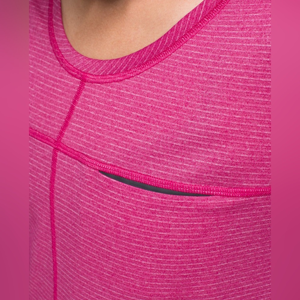 Lululemon Run Away Tee Shirt Heathered Pink - Picture 2 of 7